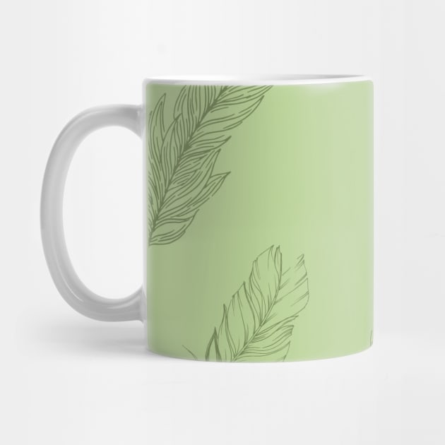 Green Feather Pattern by Design Seventytwo